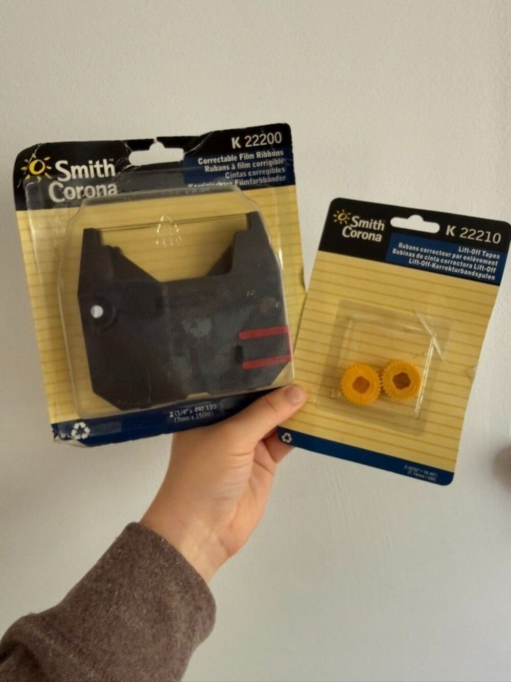 Genuine Smith Corona Typewriter K22200 Correctible Ribbon K22210 Lift-Off Tapes